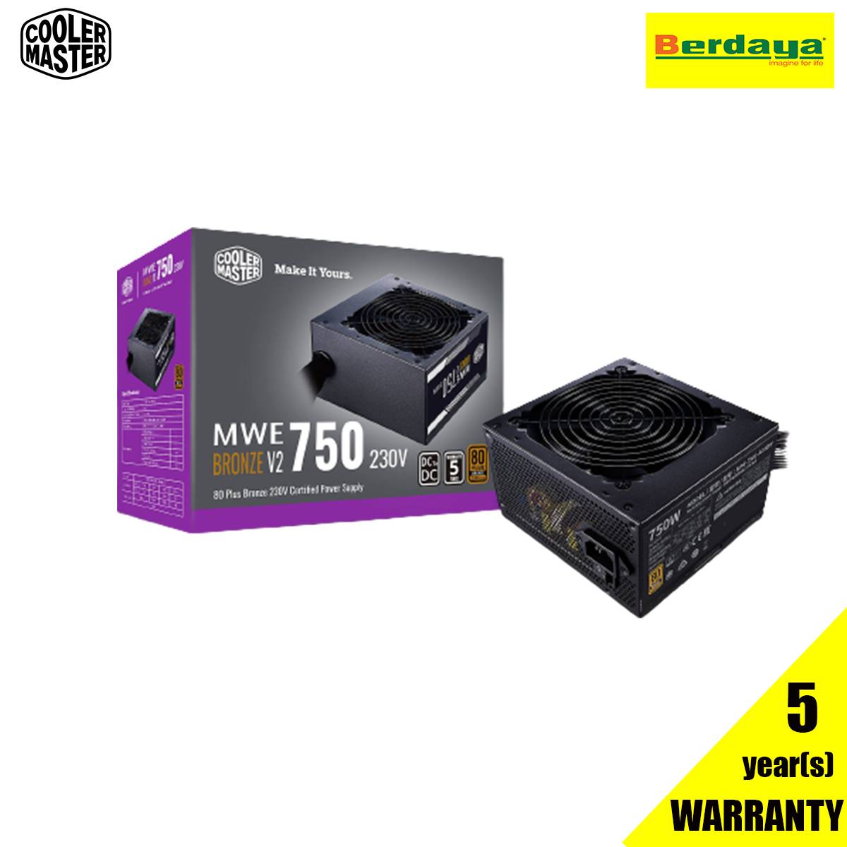 COOLER MASTER MWE 750 BRONZE V2 80 PLUS POWER SUPPLY | Berdaya